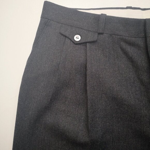 Cricketeer Elite Men's 100% Wool Made in Canada Charcoal Pleated Front Pants - Picture 4 of 11